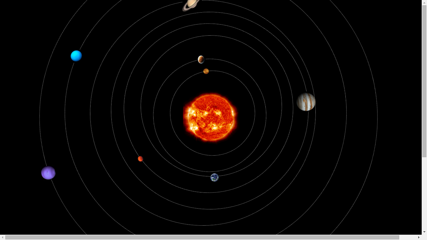 Animated Solar system- HTML & CSS Image